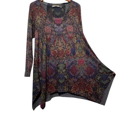 Soft Surroundings Boho Granola Cottage Indie Shark Tooth Whimsigoth Tunic Large - Picture 4 of 12